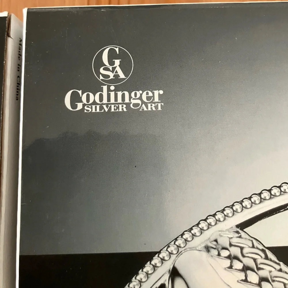 NEW LOT of 2 in Boxes Godinger Silver Plated Flatware Trivet 9”